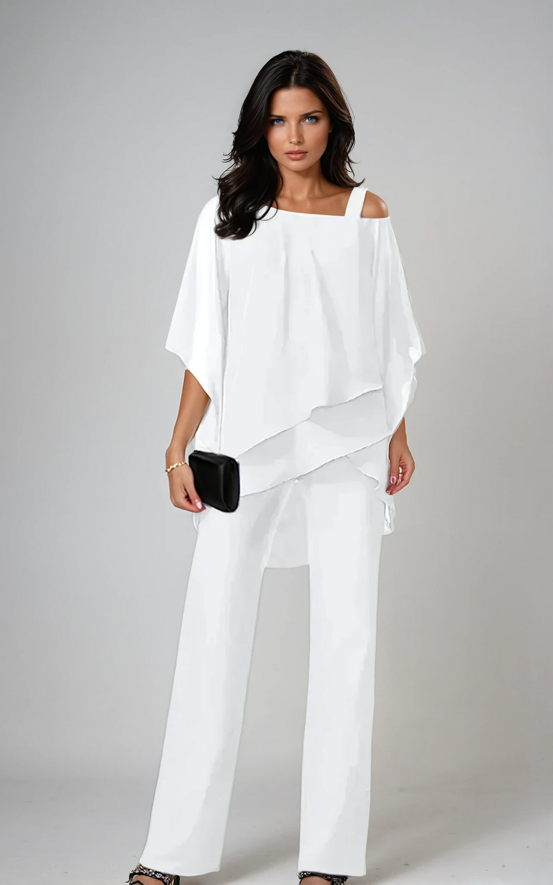 Mariella | Asymmetric Layered Top & Wide-Leg Trouser Set