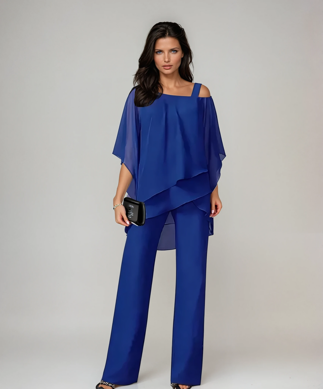 Mariella | Asymmetric Layered Top & Wide-Leg Trouser Set