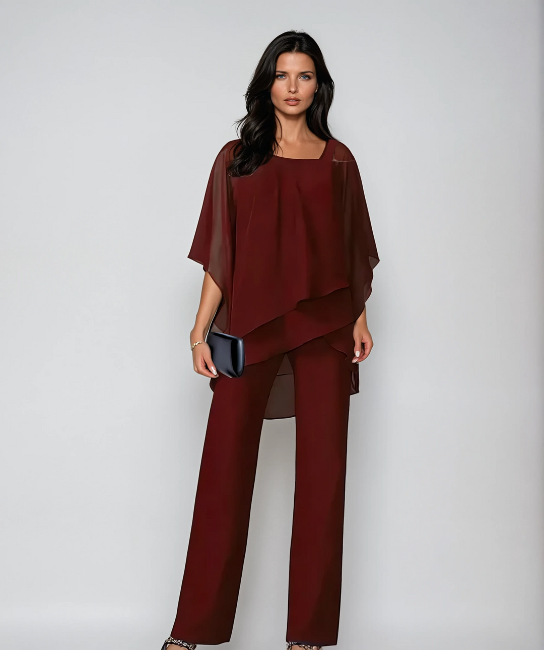 Mariella | Asymmetric Layered Top & Wide-Leg Trouser Set