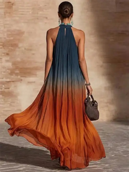 Paula | Halter Neck Ombre Maxi Dress