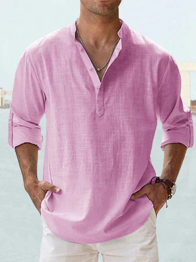 Sommerfeld | Men's Henley Linen Long-Sleeve Shirt