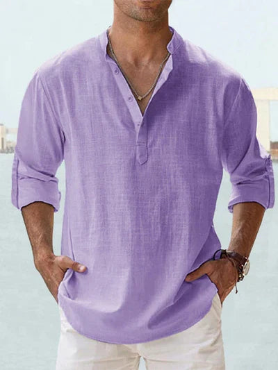Sommerfeld | Men's Henley Linen Long-Sleeve Shirt
