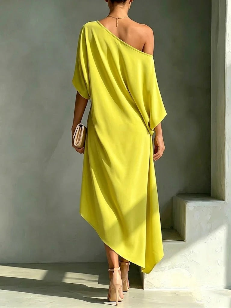 Camila | One-Shoulder Asymmetric Midi Dress